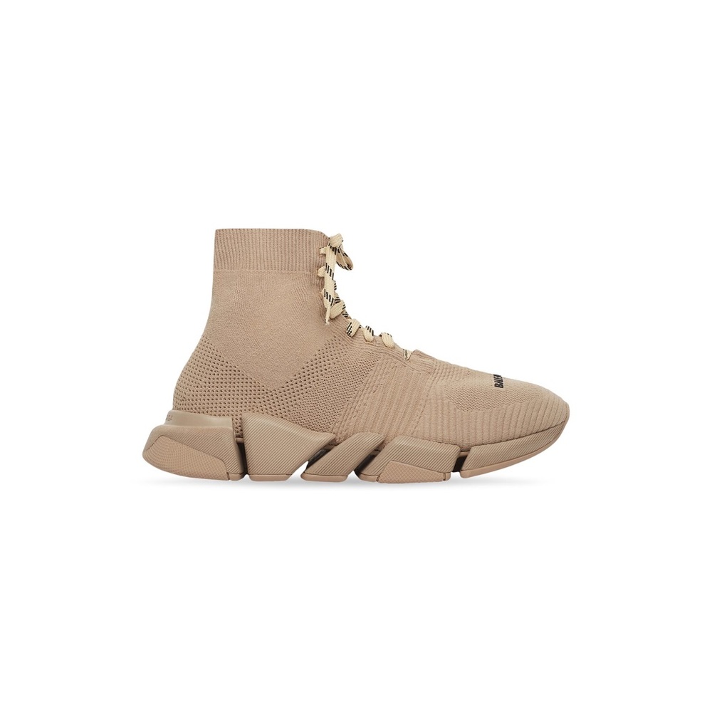 WOMEN'S BALENCIAGA SPEED 2.0 LACE-UP SNEAKER IN BEIGE US SIZE 9 GENTLY WORN